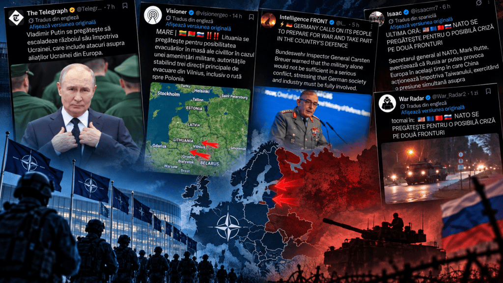 Colaj editorial cu postări de pe X despre Rusia, NATO și statele baltice